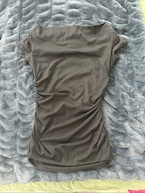 Maurices Black Ruched Short Sleeve Tee